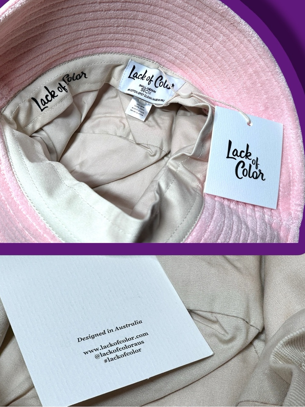 NWT Pastel Pink Lack of Color Wave Bucket Hat. Size S-M - Picture 6 of 7